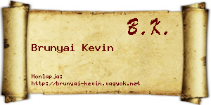 Brunyai Kevin névjegykártya